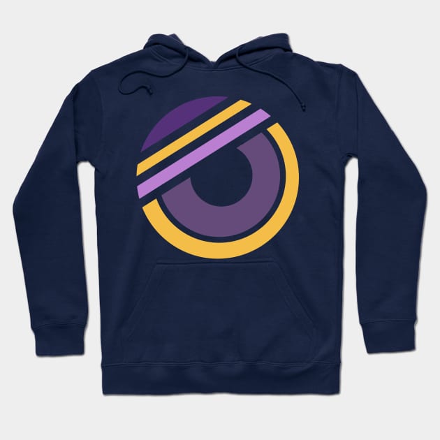 Geometric purple yellow circle skater Hoodie by carolsalazar